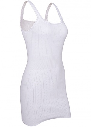 White Swan Long French Neck Cotton Vest